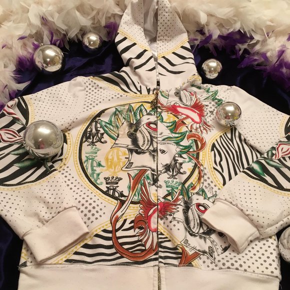 Christian Audigier Jackets & Blazers - RARE FIND!! vintage y2k christian Audigier hoodie with satin hood!